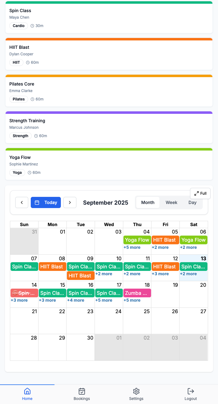 Gym Slot CRM Dashboard