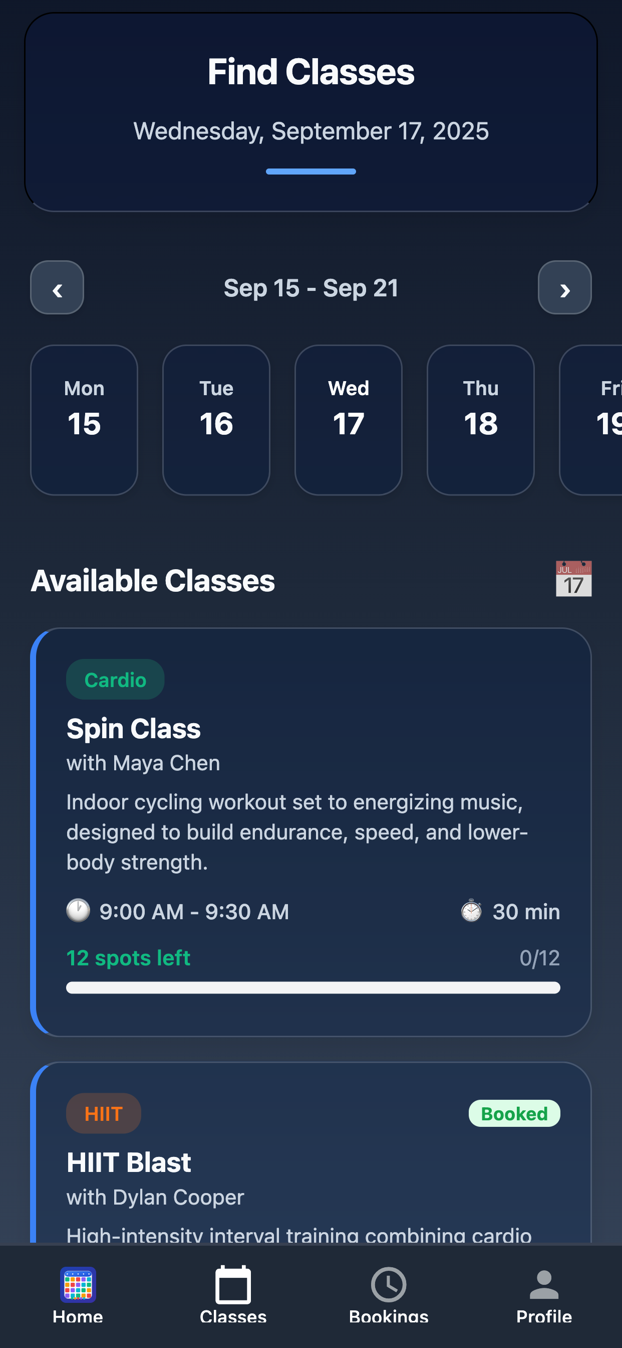 Gym Slot Mobile App
